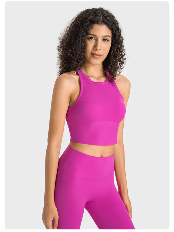 Lu Lu Lemons Sports Bras Yoga ll Crop Top Bodycon för Breasted Fiess BH Women Push Up Seamless Sport Tank Underwear Running Gym
