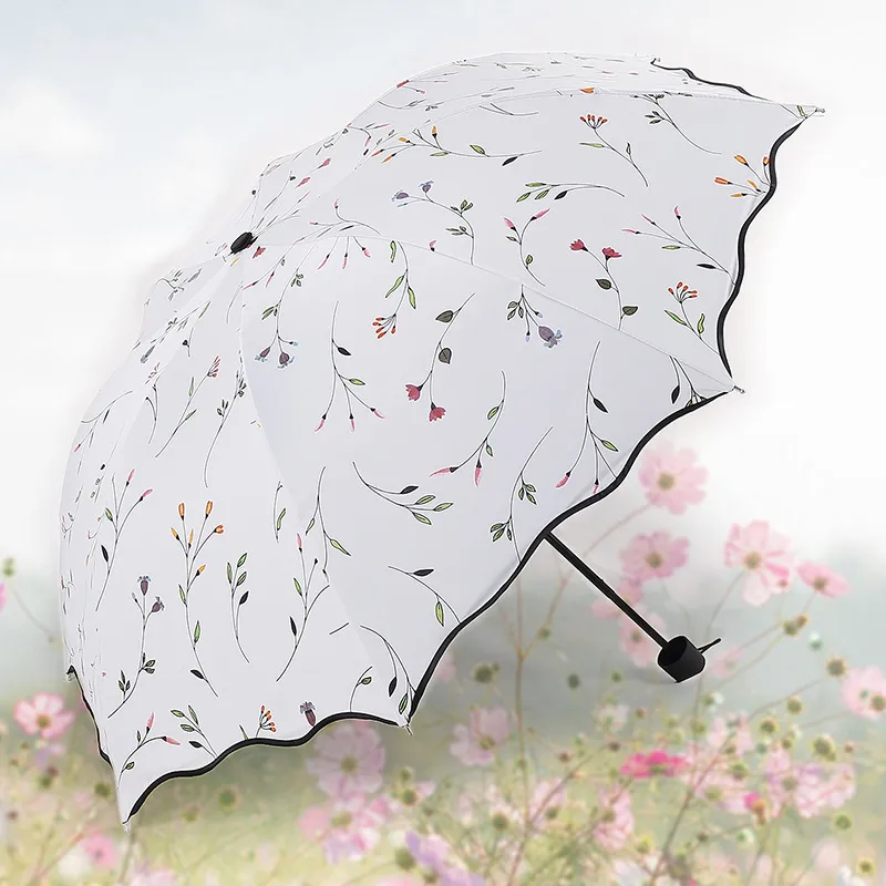 Parasol piękne kwiaty parasol mody mody brokat kolorowy kobiety parasole Blossom Girl Sun Parasol Prezent 230314