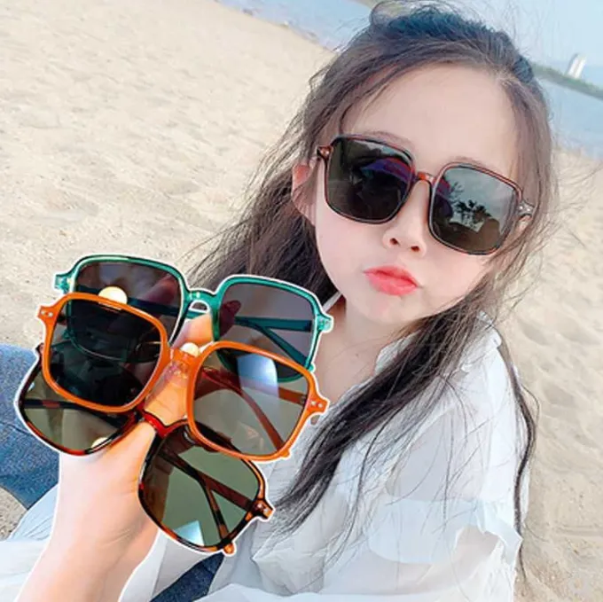 Baby Kids Cute Square fashion eyewear UV400 Sunglasses Children Personality Sun Protection Sunglasses Girls Boys Glasses