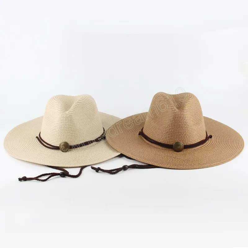 9,5 cm szerokości Brim Straw Sun Hat for Women Summer Beach Foppy Panama Hats Hats duże czapki ochronne UV Chapeu Panama Feminino