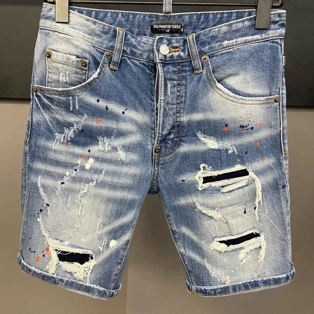 DSQ Phantom Turtle Jeans Erkekler Jean Mens Lüks Tasarımcı Sıska Yırtık Serin Adam Nedensel Delik Denim Moda Markası Fit Jeans Yıkanmış Pantolon 20210