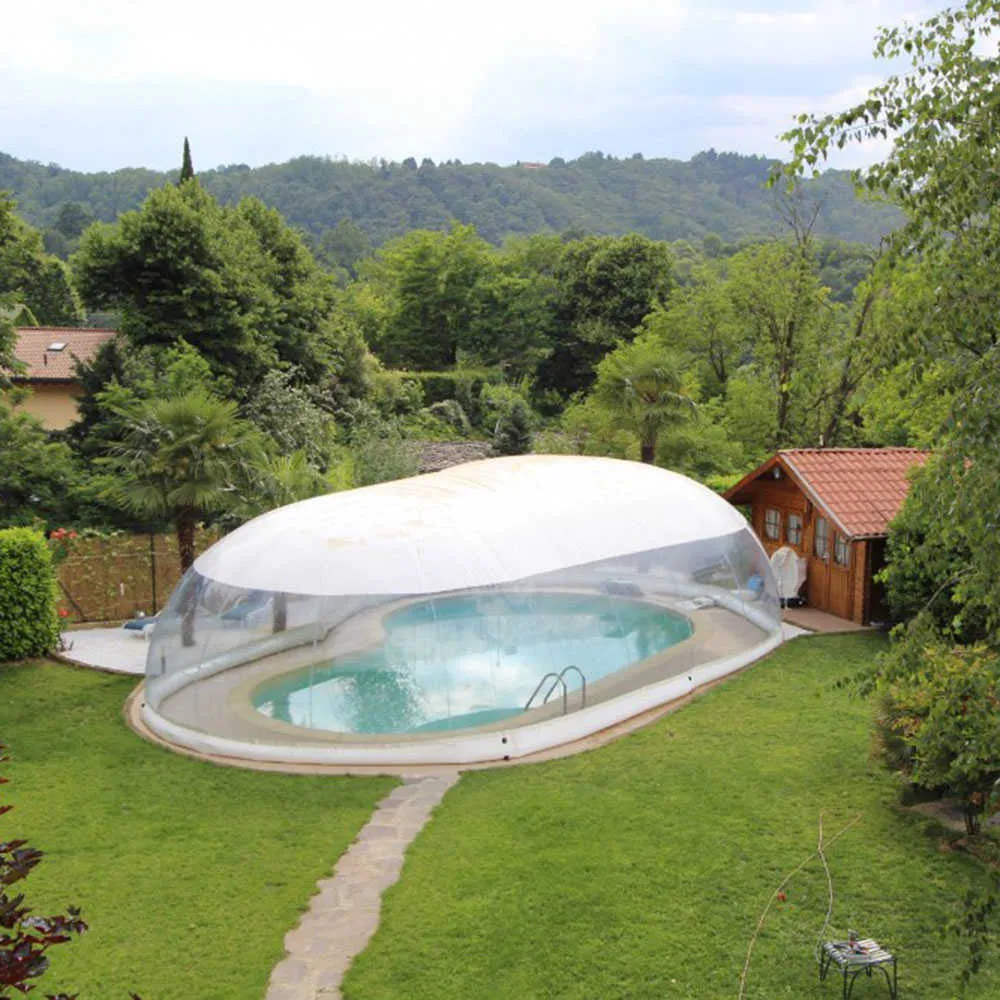 Cupola di copertura per piscina gonfiabile trasparente personalizzata per esterni con soffitto coperto bianco dalla fabbrica cinese