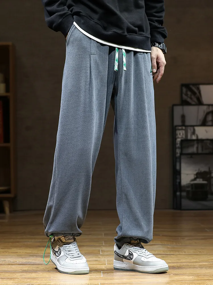 Mens Pants Autumn Corduroy Sweatpants Men Adjustable Wide Leg Joggers Plus Size Streetwear Casual Straight Long Baggy 8XL 230314 From 41 69 DHgate