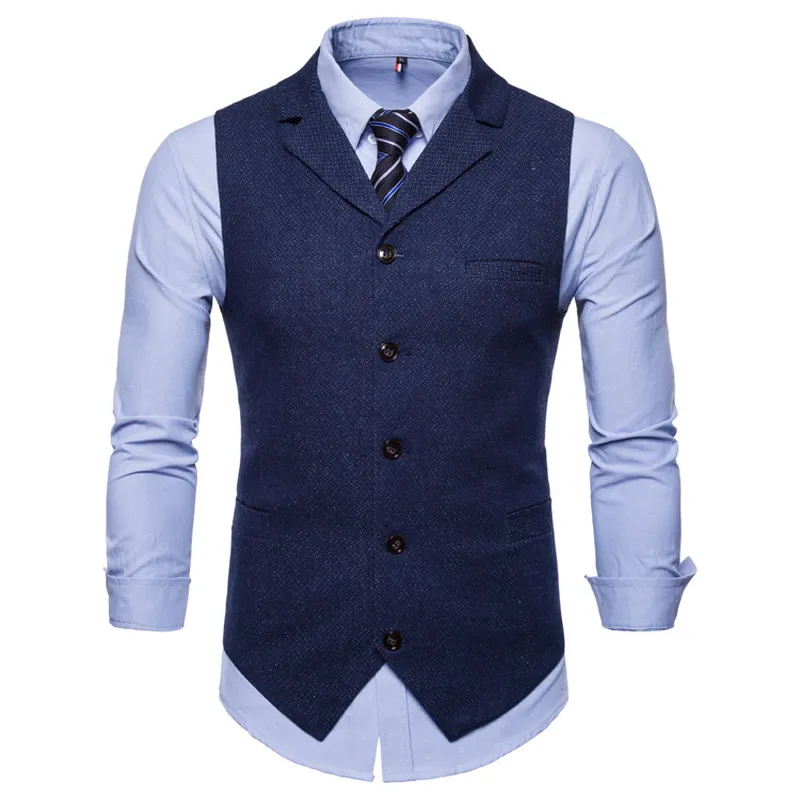 Mens Vests Mens Casual Waistcoat Formell Suit Gilet Vest Slim England Style Waistcoat Men Wedding Clothing Vest Men passar Business Vest 230313