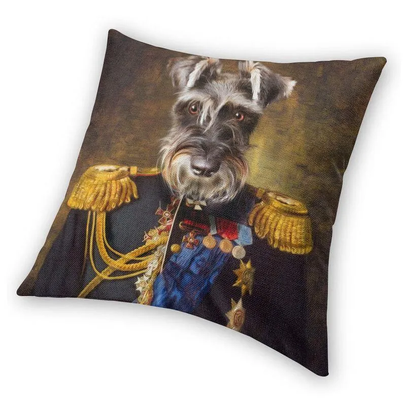 Pillow Decorative Fashion Miniature Schnauzer Dog Portrait Throw