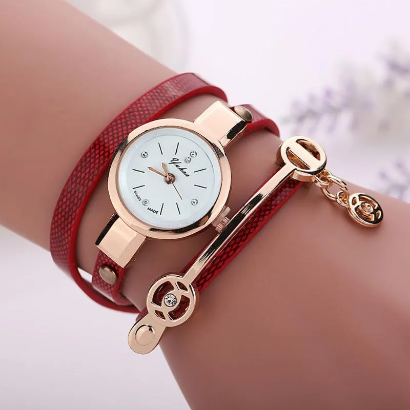 Relojes de pulsera de diseño para mujer, relojes con correa para la muñeca, pulsera informal de moda para mujer, relojes de pulsera de cuarzo, correa de cuero, reloj analógico de aleación, reloj