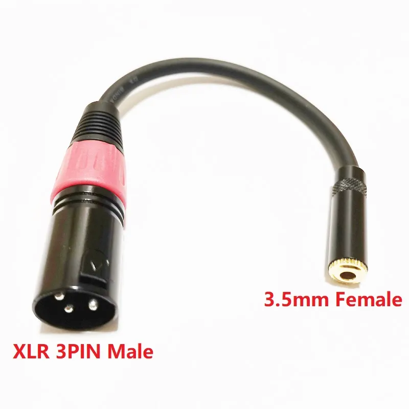 オーディオケーブル、マイクXLR 3pin男性から3.5mm（1/8インチ）の女性TRSジャックオーディオコンバーターアダプターケーブル約0.2m / 1pcs