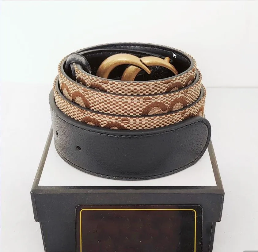 985 Fashion Luxury Belts Plaid Flower Striped Leather Belt Designer Men's And Women's High-quality Belt 3.8CM