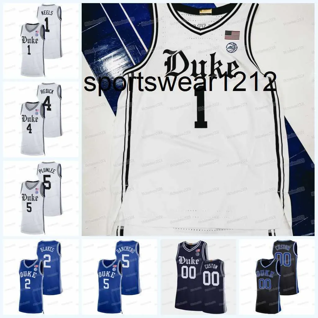 CUSTOM Custom Duke Blue Devils Basketball-Trikot Paolo Banchero Wendell Moore Jr. Trevor Keels Jeremy Roach Mark Williams Joey Baker Christia