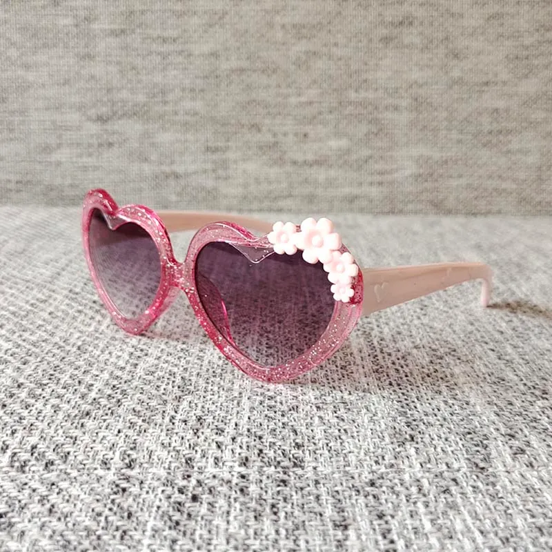 Heart Eyewear Frames Fashion Children Sunglasses With Cute Flowers