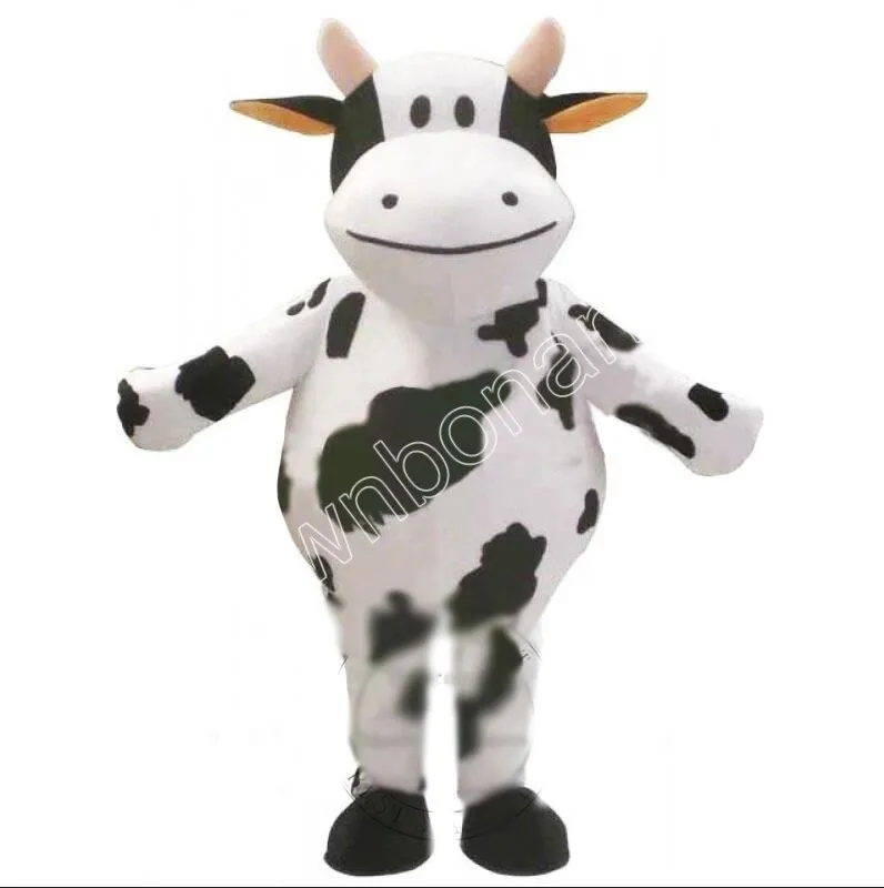Super fofo mascote de vaca gorda fantasia de desenho animado traje de caráter traje de festa ao ar livre