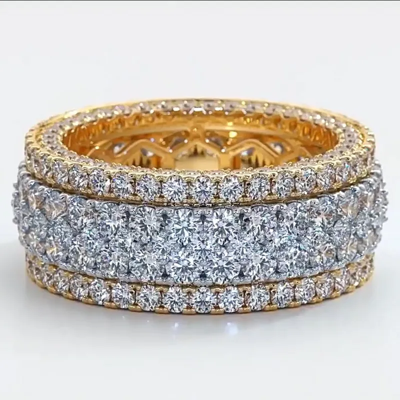 14K Gold Lab Diamond Finger Pierścień Sterling Sier Party Wedding Pierścienie dla kobiet mężczyzn Prezent zaręczynowy Prezent biżuterii