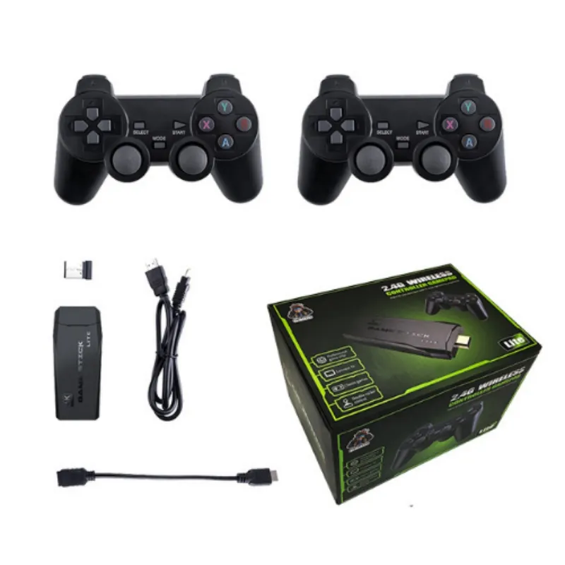 M8 Video Game Console 2.4G Dubbele Draadloze Controller Game Stick 4K 10000 Games 64GB Retro Games