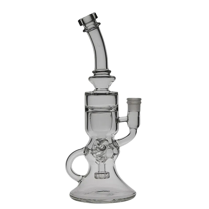 Szkło SAML fajki wodne 11 Cal wysoki FTK Torus Bong Klein Dab Rig Recycler palenie fajka wodna rozmiar złącza 14.4mm PG3017