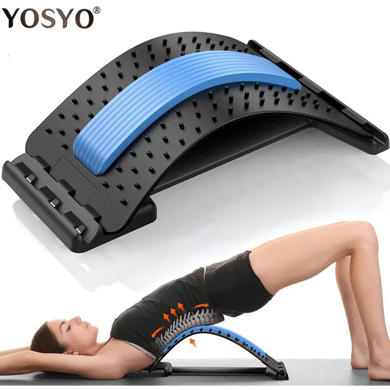 Back Massager Back Stretcher Magnetotherapy Multi-Level Adjustable Back Massager Waist Neck Fitness Lumbar Cervical Spine Support Pain Relief 230314