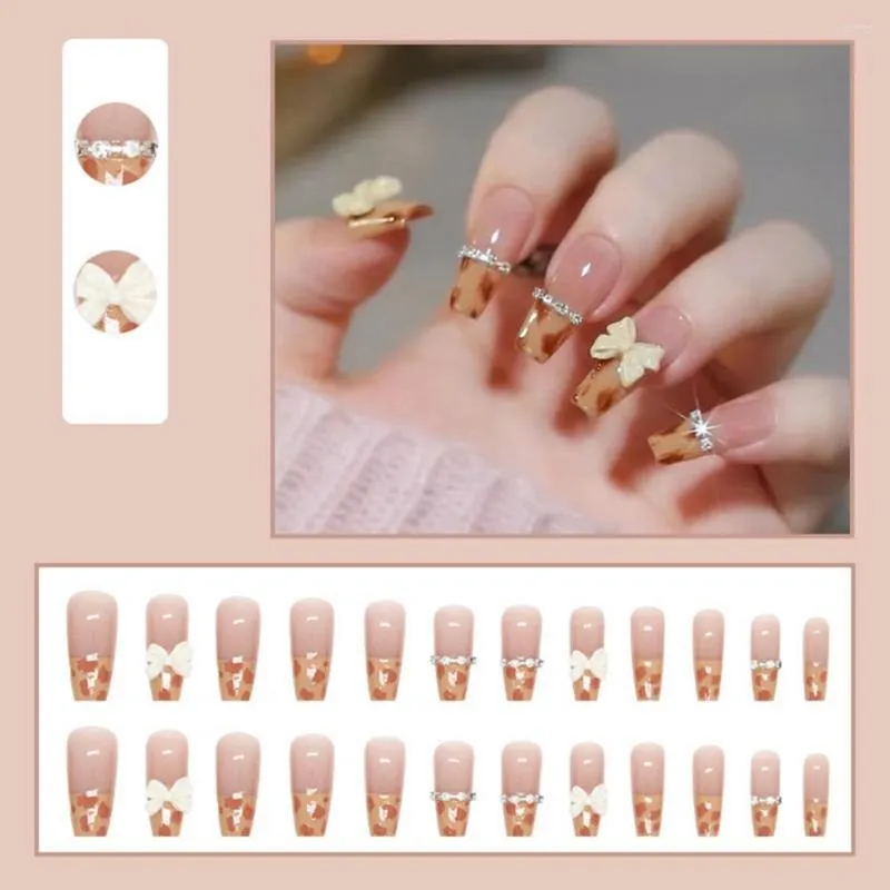 Faux Ongles 1 Set Strass Réutilisables Ultra-minces Nail Tips Patchs Fake Wearable Diy Art