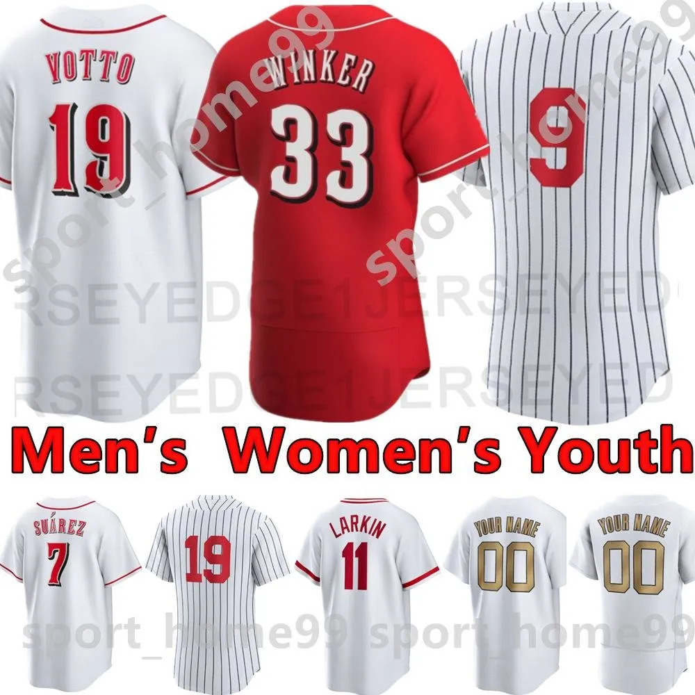 2023 Custom Baseball Jersey 19 Joey Votto 6 Jonathan India 40 Nick Lodolo 17 Kyle Farmer 21 Hunter Greene 51 Graham Ashcraft