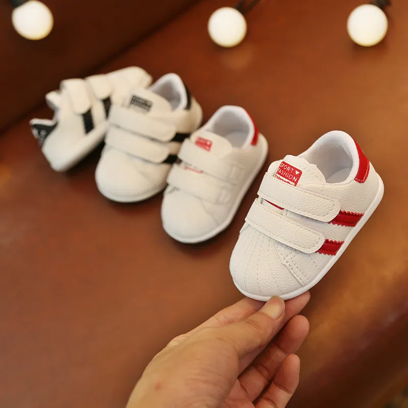 First Walkers Baby Non-slip Toddler Shoes Boys White Sneakers for Kids Girls Fashion Casual Lightweight Breathable Soft Sport Children's Shoes 230314