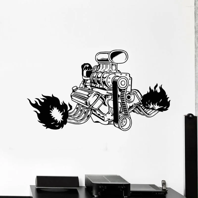 Adesivi murali Decalcomanie moderne Meccanismo di servizio di riparazione del motore Garage Decor Cool Boys Room Art Murales Decorazione Z316