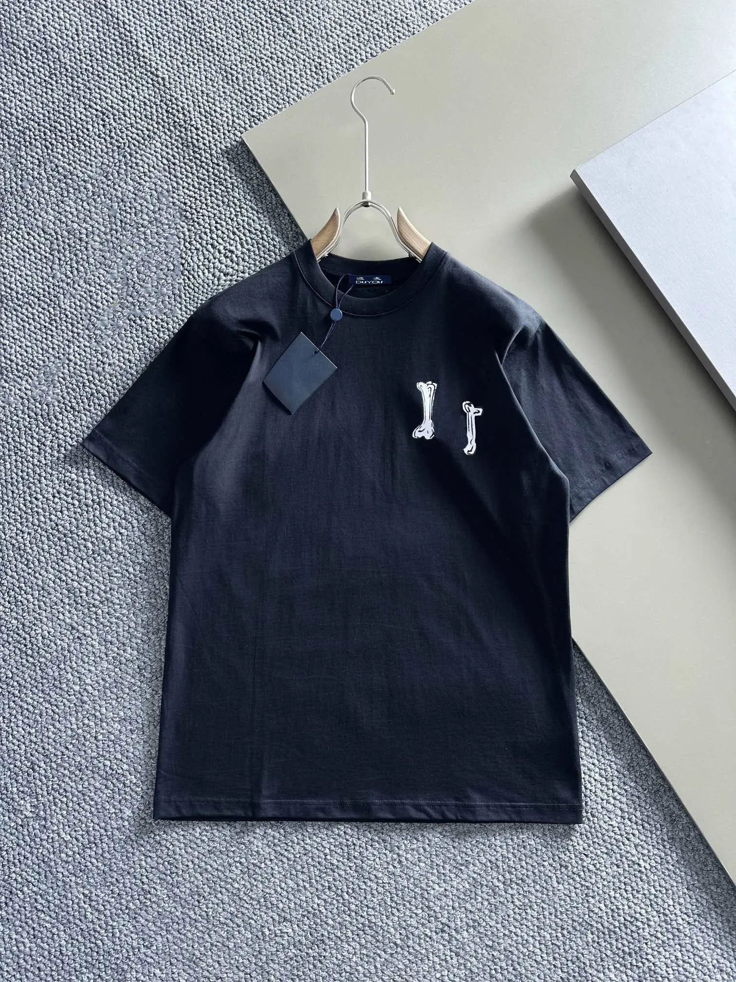 DUYOU Oversize T shirt with Vintage Jersey Wash Letters 100% Cotton T-Shirt Men Casuals Basic T-shirts Women Quality Classical Tops DY8987