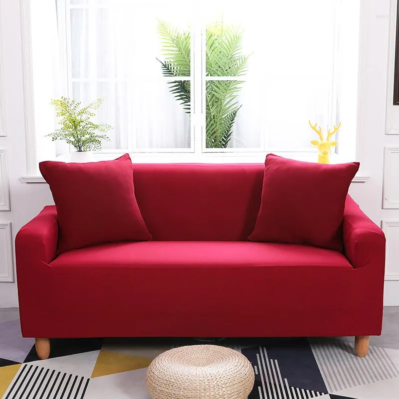 Housses de chaise 2023 Home Textiles Couleur unie Casual Simple Puff Sleeve Housse de canapé Élastique