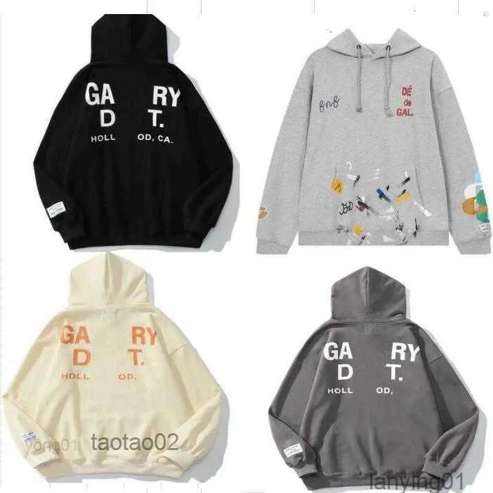 Men's Hoodies Sweatshirts Hoodie Designer Galleryes Depts Gary Painted Graffiti Used Letters Printed Loose Fashion Men and Womenldm9sum31ir4