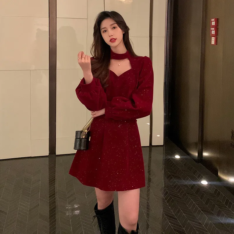 elegant korean dresses Midi Dress Women Elegant Summer New Fashion Evening Party Ladies Slim –  tavimart