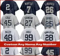 2023 Aaron Judge Baseball Jersey GERRIT COLE NY GLEYBER TORRES ANTHONY RIZZO DJ LeMahieu JOSH DONALDSON DEREK JETER YANKEES CARLOS RODON LOU GEHRIG Men Women Youth