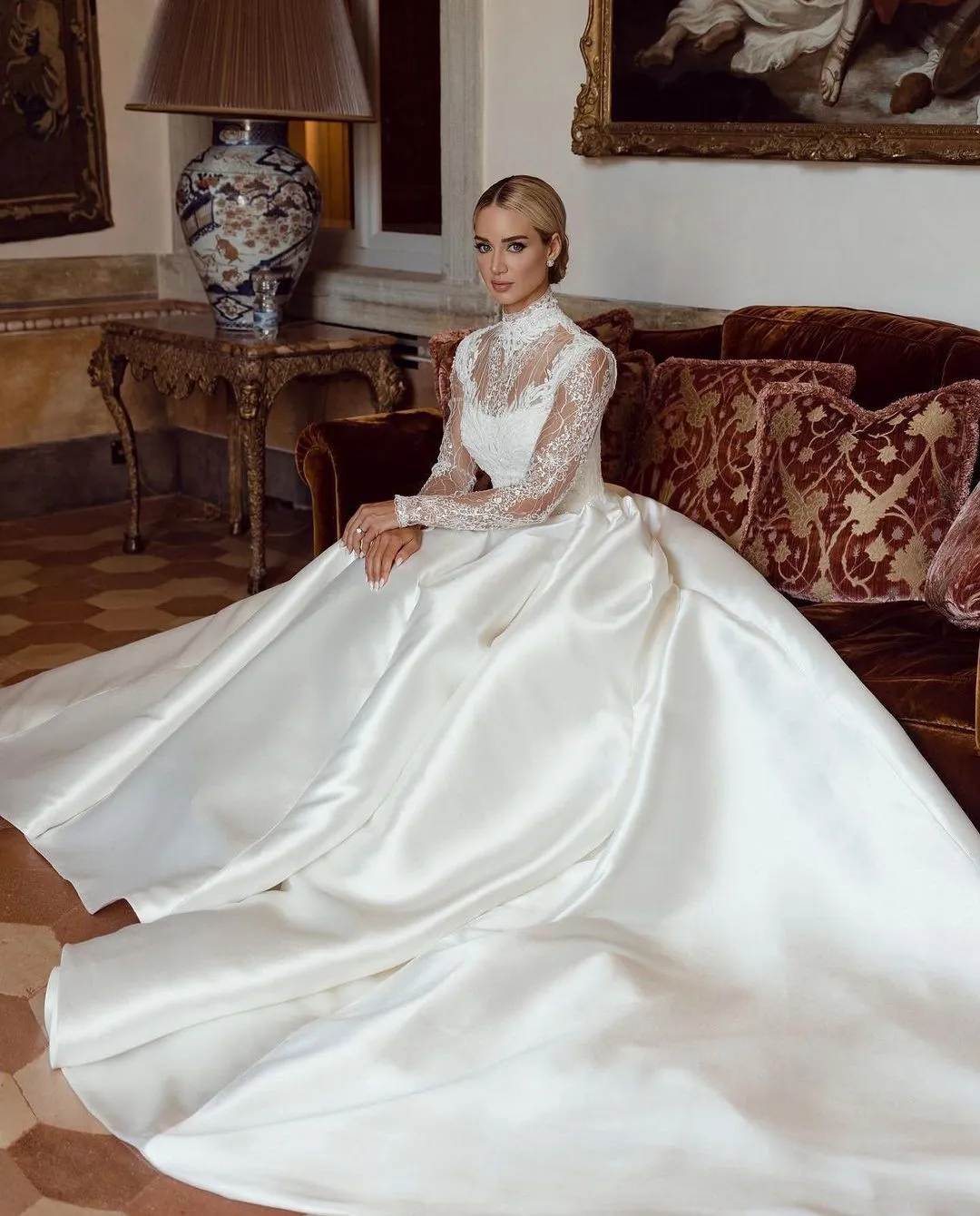 slim fit dress slacks NORESSA'S BRIDE|A-Line Halter Neck Applique Wedding Dress with Tulle main image 1