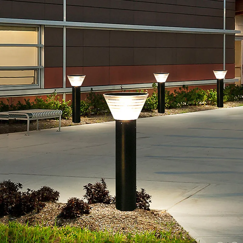 Luzes de jardim solar cilindro 3oCM 60cm 80cm Luz da paisagem ao ar livre Patio Patio Yard Driveway Light US DDP