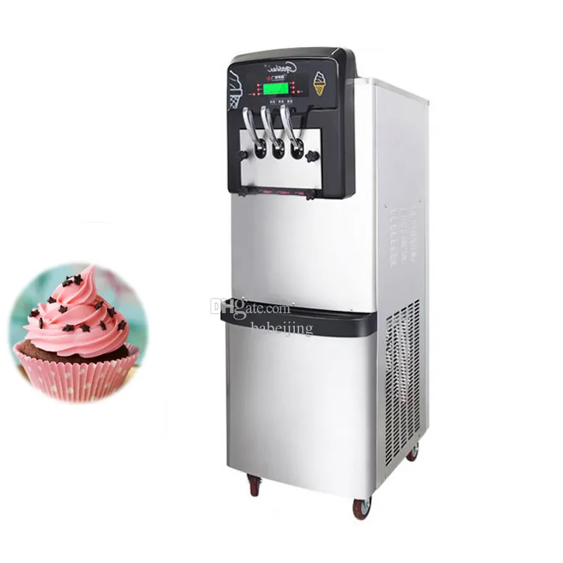 Sundae Soft Ice Cream Machine hela automatisk glassstillverkare 3 Flavors Gelato Machine