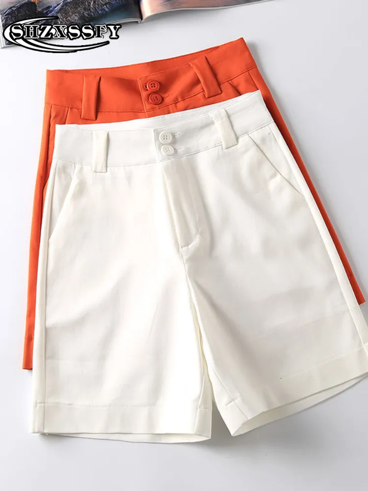 Kvinnors shorts avslappnad bekväm elegant vild orange lös sommar mode kvinnor byxor hög midja 230314