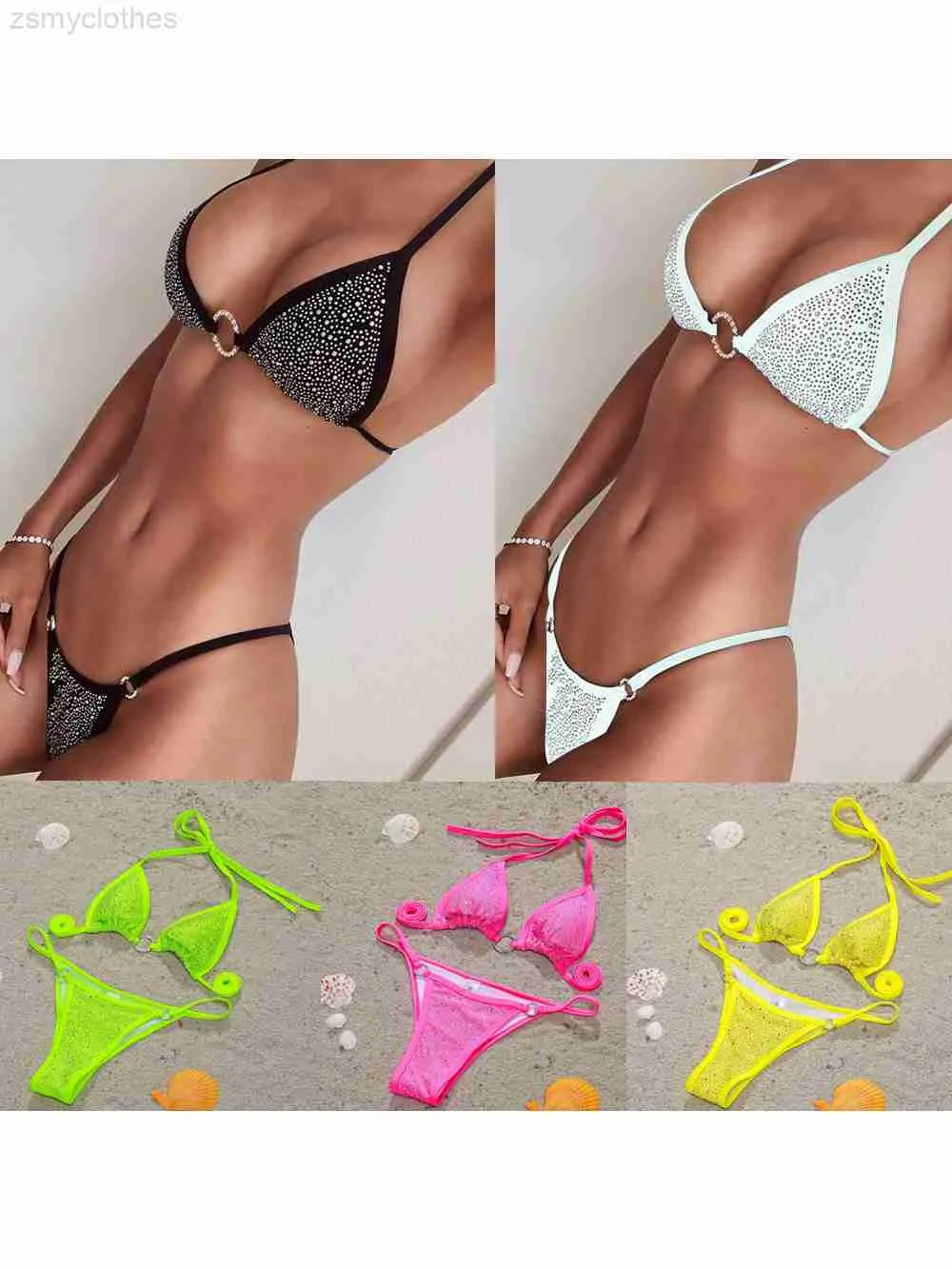 Dameszwemkleding Europese en Amerikaanse buitenlandse handel Nieuwe sexy bikini diamant ingelegd vrouwelijk zwempak Snelle verkoop