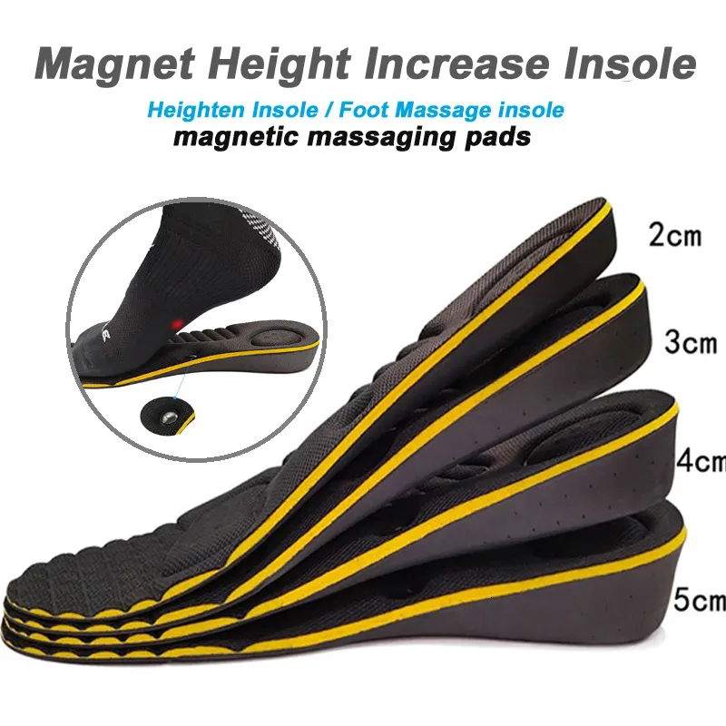 Schoenonderdelen accessoires magneet massagehoogte vergroten inole verhoogte inlegzolen antibacteriële hiel groter verhoogde magnetische therapie schoenkussen 230314