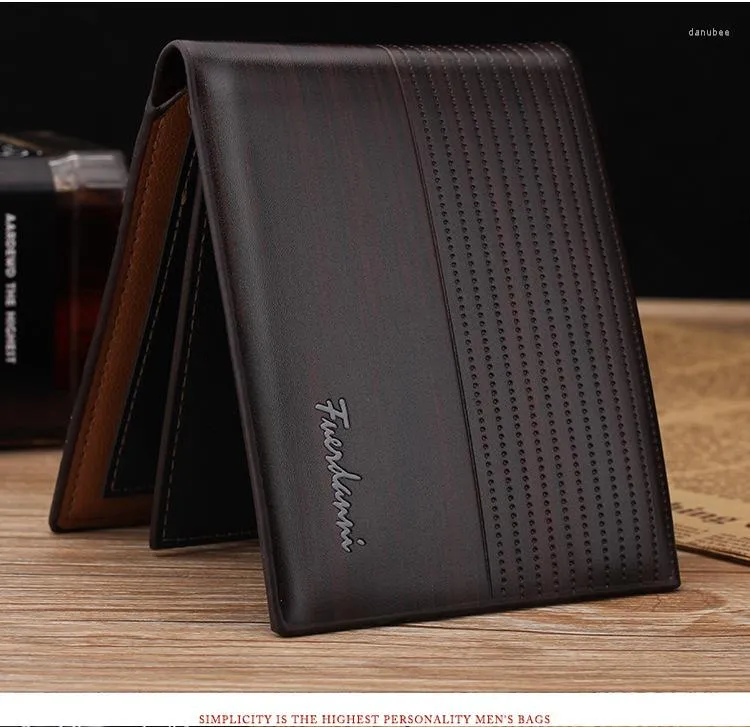 Wallets Men Pu Leather Billfold Slim Id titores insere