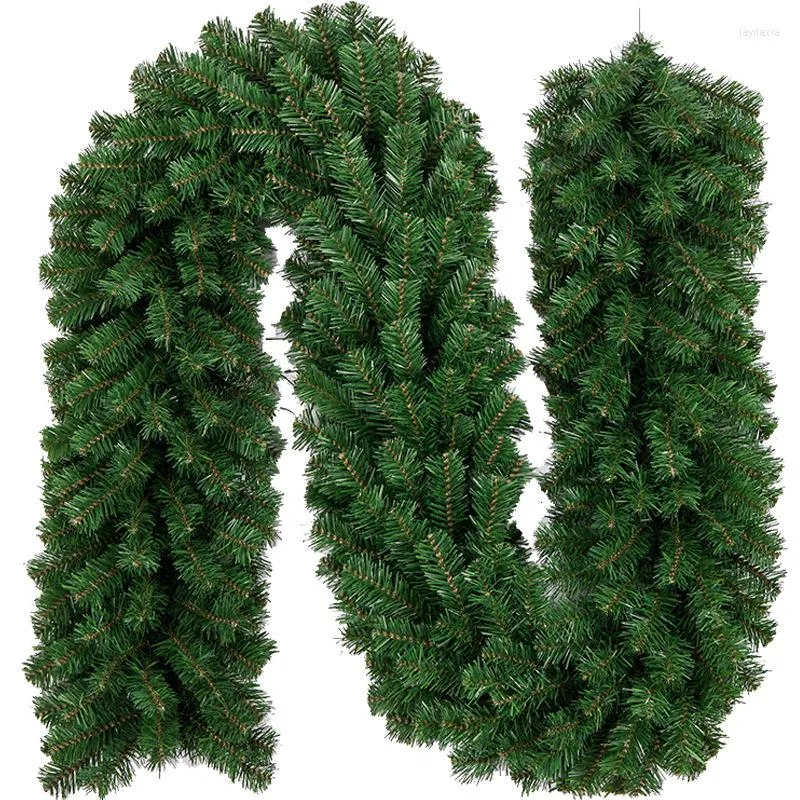 Juldekorationer Green Rattans Dekoration för hem 2,7 m tjock PVC Rattan Pine Garland Encryption Mall Window Party