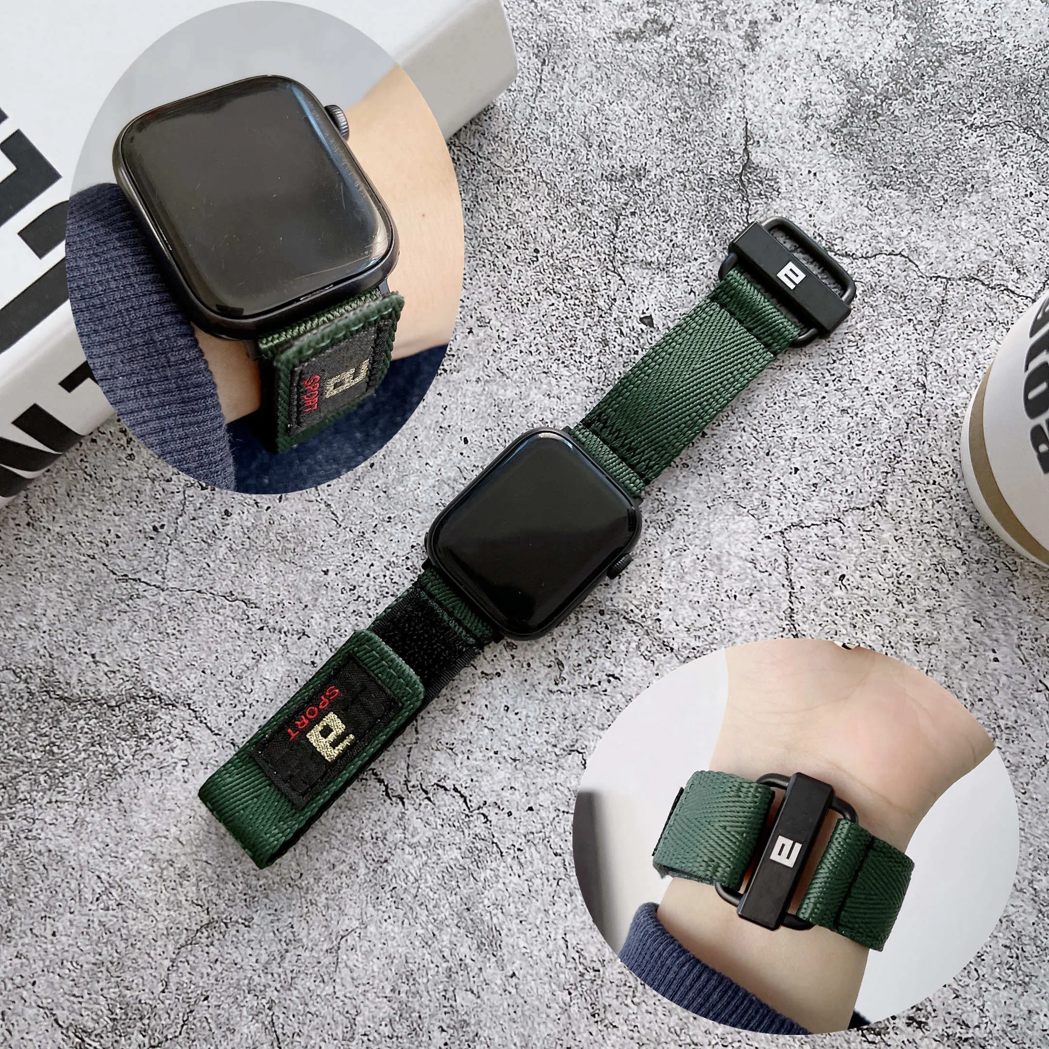 Zewnętrzny pasek sportowy dla Apple Watch Band 49 mm 45 mm 38 mm 40 mm 44 mm Iwatch 3 4 5 7 41 mm pasme nylonowe bransoletka iwatch seria Ultra 8 dla mężczyzn