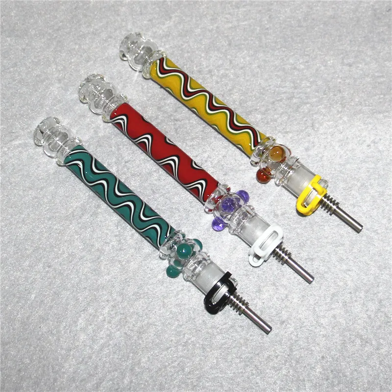 Hookahs mini nectar kit met 10 mm titanium nagel kwarts tip glas nectar oliopijpen rokende damp pijp