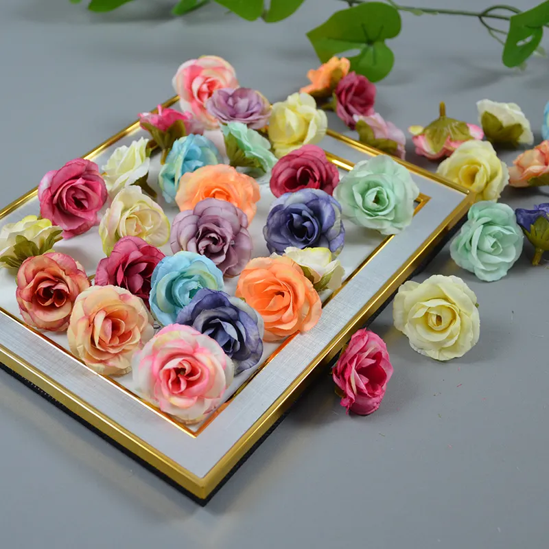 Atacado 50pcs Artificial Rose Flor Head Touch Real Touch Flor falsa Rosa para Decoração de Decoração de Flores Decorativas