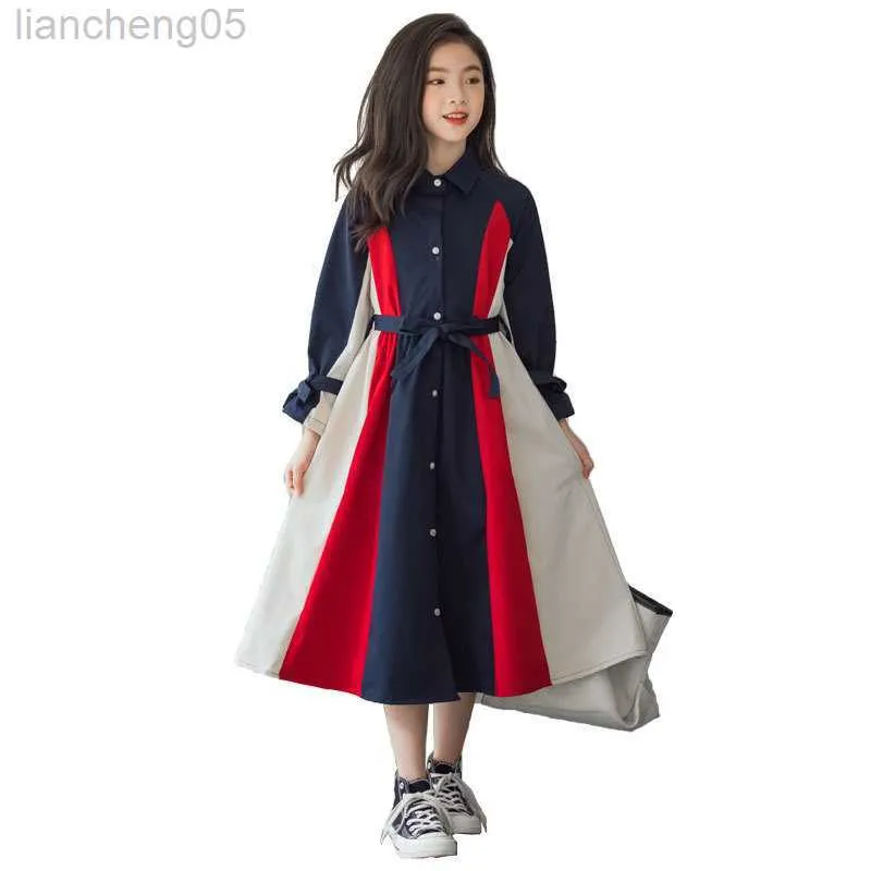 Girl's Dresses Spring Autumn New Children Clothing Elegant Mother and Daughter Long Dress Girls Patchwork Fashion A- Line Dress #6683 W0314