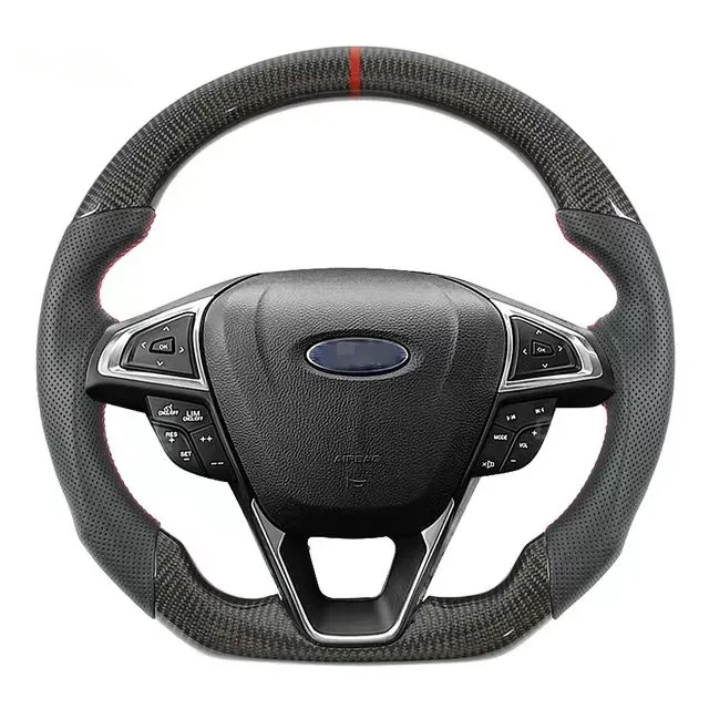 100% Carbon Fiber Steering Wheel for Ford Mondeo Edge LED Performance Car Styling