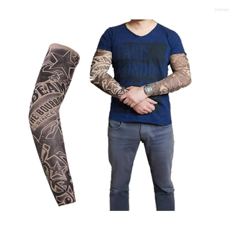 Knie pads 3d print tattoo mouw damesarm mouwen warmers uv bescherming man zomer buiten fietsen zonnebrandcrème mangas para brazo