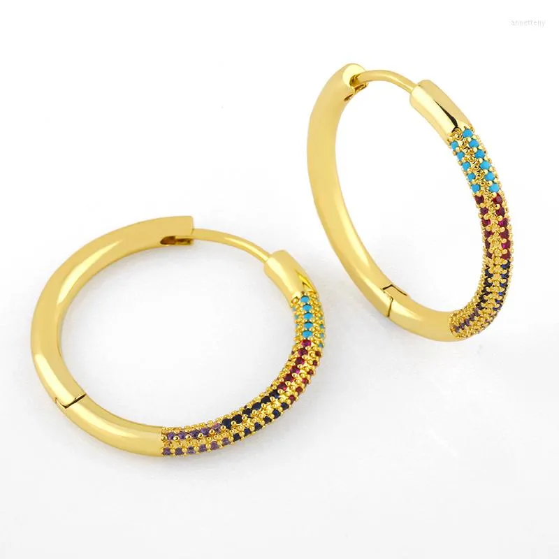 Brincos de argolas Cristal de ouro Flola para mulheres Copper Cubic Zirconia Grey Jewelry Gifts Gifts Ersu89