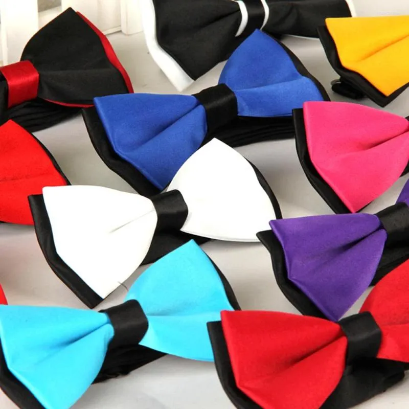 Bow Ties Huishi 2023 Mannelijke snoepkleur Tie klassieke feestavondjurk mode jong gemengd polyester materiaal