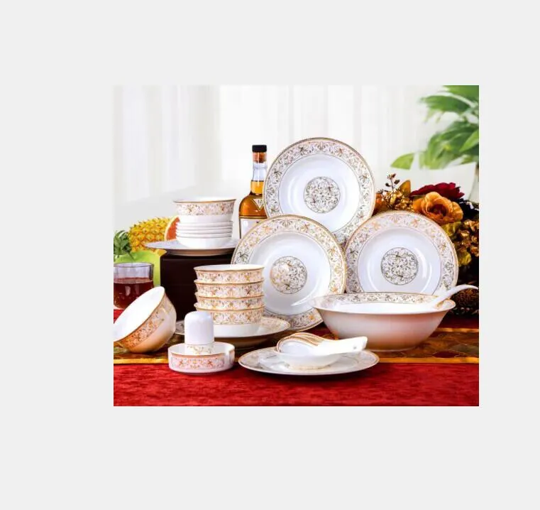 Dinnerware Sets Fashion 28 Pcs/set Porcelain Dining Room Luxury Sun Island Dinner Plates Drop Delivery Home Garden Kitchen Bar Dhmne