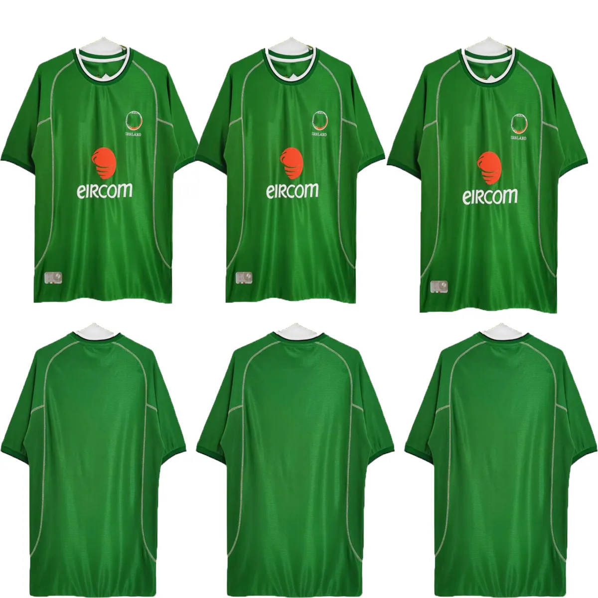 2002 Keane Retro Soccer Jerseys Home 02 Ierlands Away Classic Vintage Irish McGrath Duff Staunton Houghton McAteer