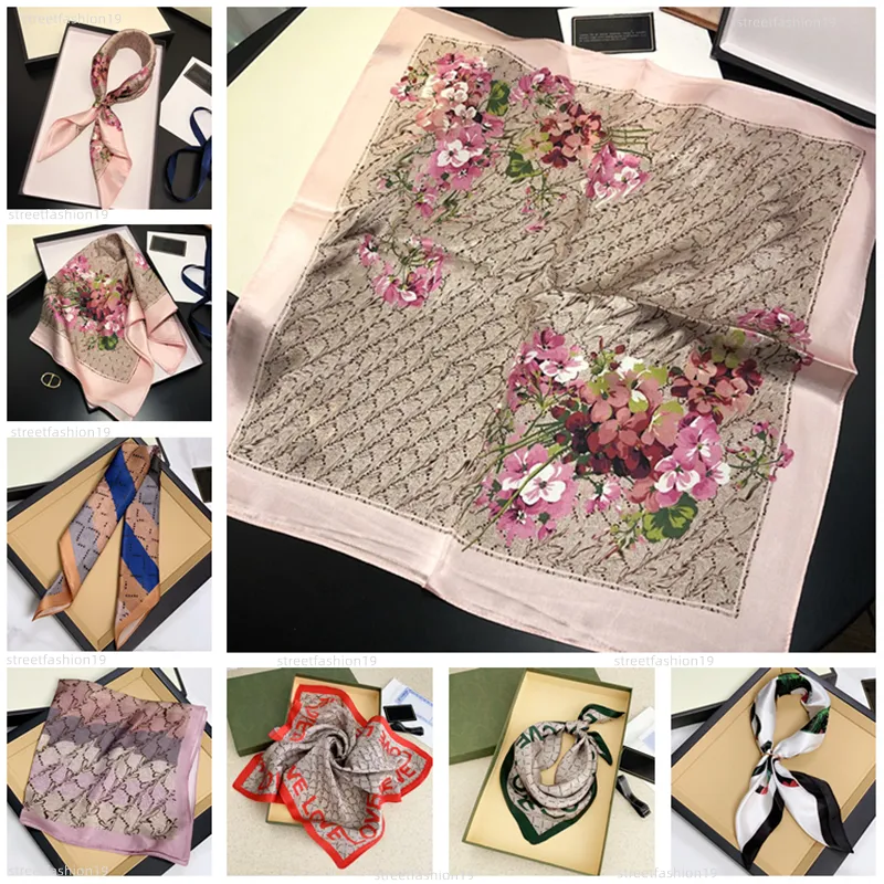 Projektowanie liter Drukuj Kwiatowy jedwabny szalik na głowę dla kobiet moda długie uchwyt torba szaliki na ramię bagaż bagażowy opakowanie kwadratowy szalik kobiety bandana