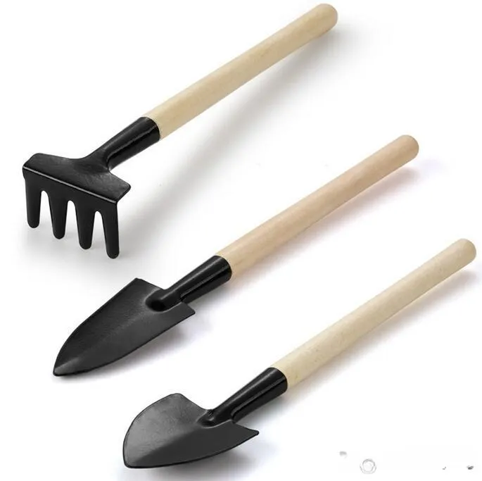 Children Mini Compact Plant Garden Hand Wood Tool Kit, Spade Shovel Rake For Gardener