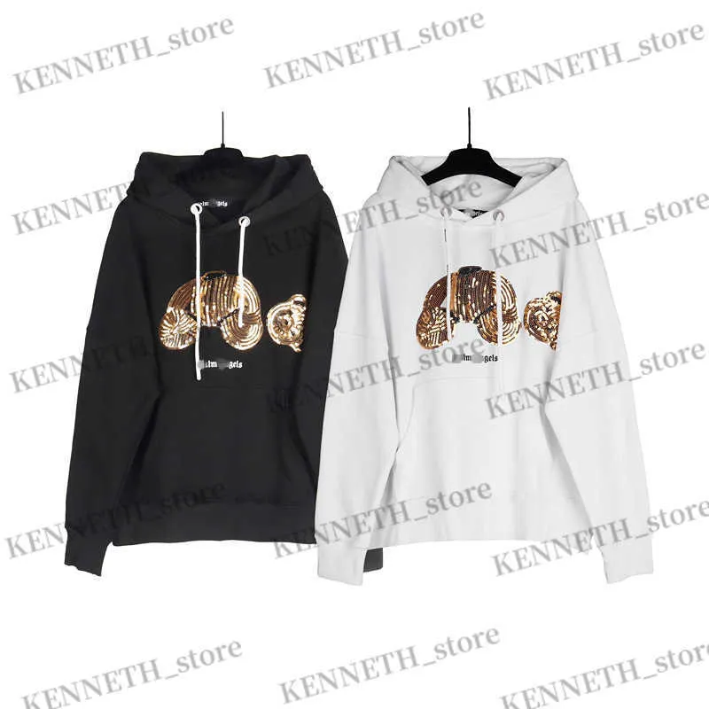 Heren Hoodies Sweatshirts Parreny Broken-Heading Bear Hooded Sweater Men en Women High Street Lovers BF Hoodie Jacket T230314