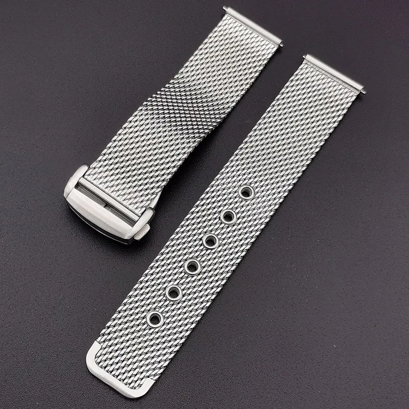 20mm 22mm 실버 스틸 접이식 배치 클래스 브레이슬릿 watchband 스트랩을위한 Watch